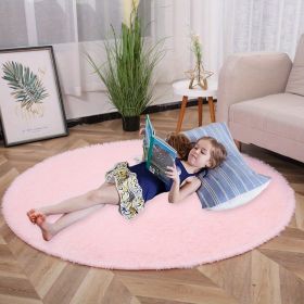 Plush PV Velvet Area Rug (Color: Pink, size: 62.99inch)