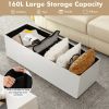 45 Inches Large Folding Storage Ottoman Bench with Memory Foam