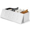 45 Inches Large Folding Storage Ottoman Bench with Memory Foam