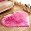 Heart Shaped Faux Sheepskin Area Rug